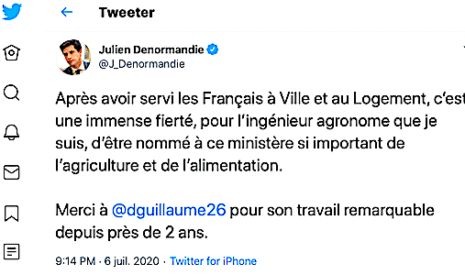 Julien Denormandie, un proche d’Emmanuel Macron devient ministre de l’Agriculture