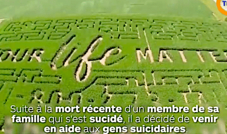 Aux Etats-Unis, un agriculteur inscrit le numéro de prévention suicide dans son champ de maïs