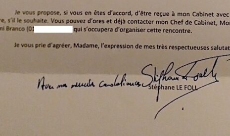 Marie Le Guelvout à Stéphane Le Foll, « les écrits restent, mais où sont les actes ? »