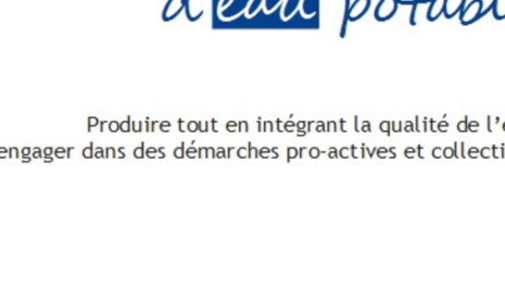 Les agriculteurs producteurs d’eau potable