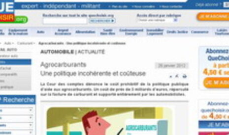 UFC Que Choisir dénonce les aides aux biocarburants