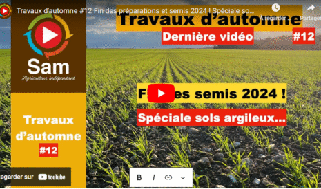 Travaux d’automne #12 Fin des préparations et semis 2024 !