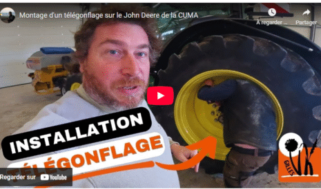 Montage d’un télégonflage sur le John Deere de la CUMA