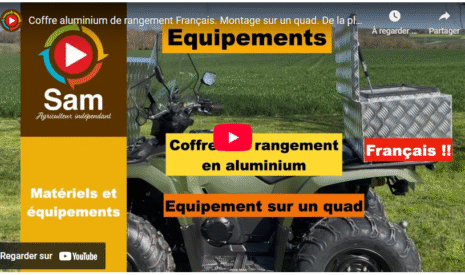 Coffre aluminium de rangement Français. Montage sur un quad. De la place , sécurisé et solide.