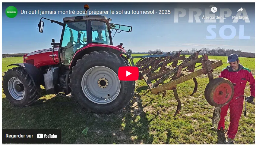 un outil jamais montré pour préparer le sol au tournesol 2025