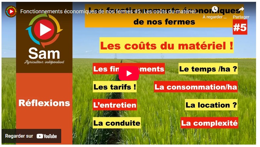 fonctionnements économiques de nos fermes les coûts du matériel le temps ha les financements