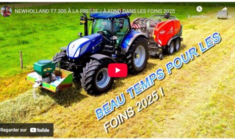 Newholland T7.300 à la presse / à fond dans les foins 2025
