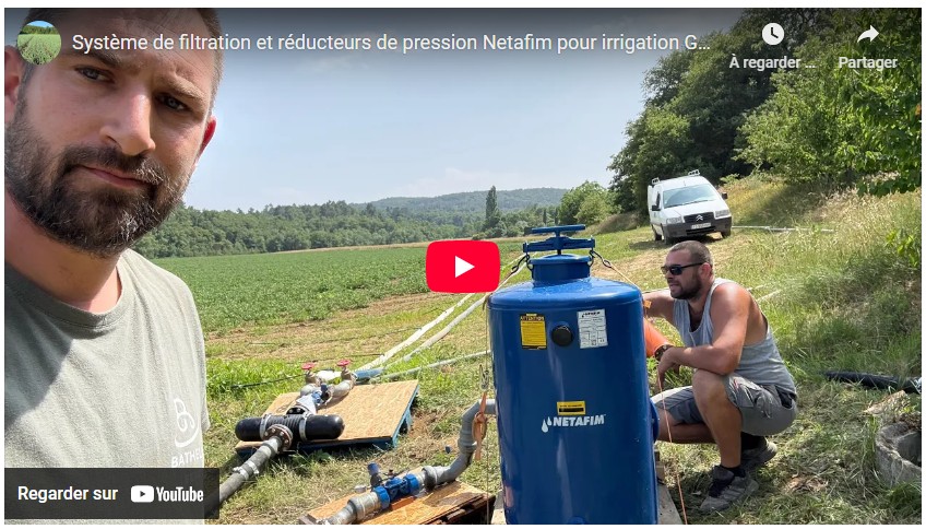 système de filtration et réducteurs de pression netafim pour irrigation gag des tomates