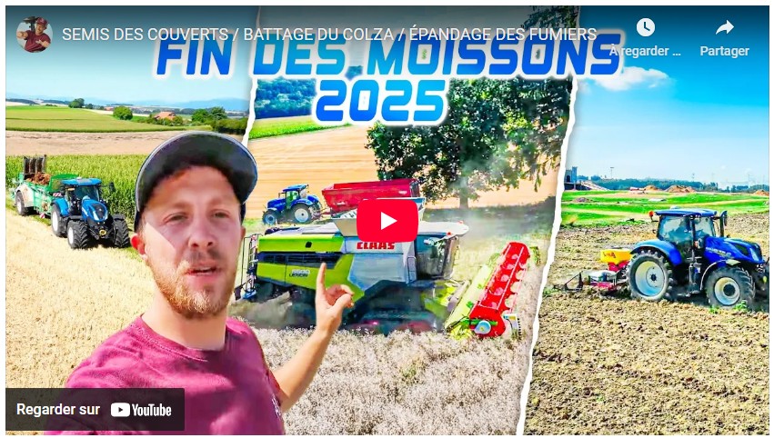 Semis des couverts végétaux / Battage du colza / Épandage des fumiers
