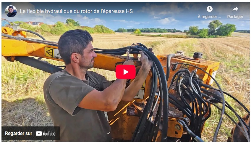 Le flexible hydraulique du rotor de l&rsquo;épareuse HS