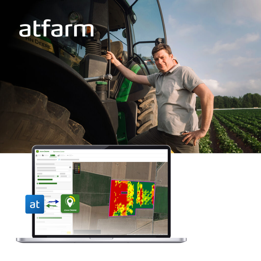 Tablettes de visualisation de l'outil d'aide à la décision Atfram, outil porté par Yara et John Deere