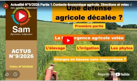 Actualité N°9/2026 Partie 1.Contexte économique agricole. Directions et votes de la loi d&rsquo;urgence.