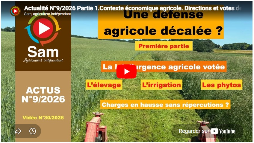 Actualité N°9/2026 Partie 1.Contexte économique agricole. Directions et votes de la loi d&rsquo;urgence.