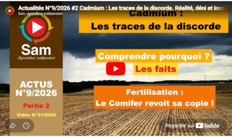 Actualités N°9/2026 #2 Cadmium : Les traces de la discorde. Réalité, déni et incompréhension.