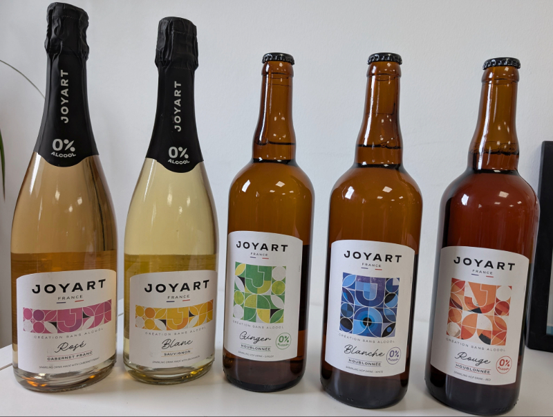 5 bouteilles boissons sans alcool Joyart.