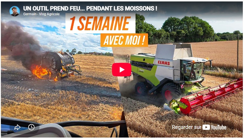 Un outil prend feu... pendant les moissons !