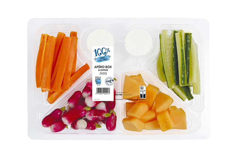 Plateaux de légumes frais pour le temps de l'apéritif proposé par Frais Emincés